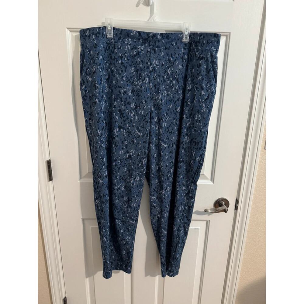 Athleta Brooklyn Ankle Pants Captivate Chrome Blue Camo Plus 20